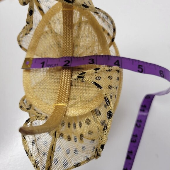 Yellow Polka Dot Headband Fascinator Hair Accessory Wedding Hair Accessory - Picture 14 of 16